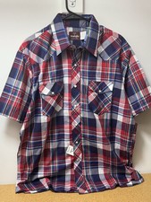 Wrangler VTG short sleeve pearl snap red plaid shirt / men XL / NWT