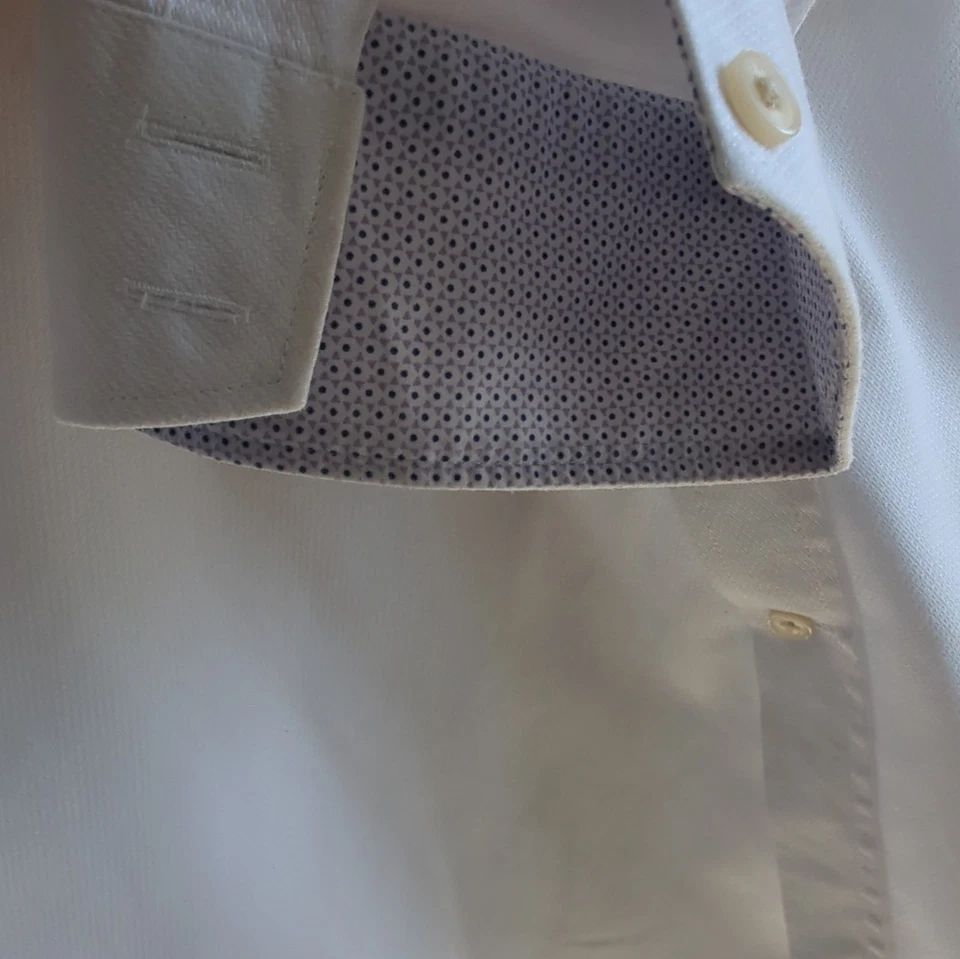 Ted Baker Endurance White Regular Fit Dress Shirt 16 34/35 Long Sleeve - Image 3 of 4
