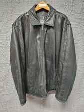 RC Robert Comstock Expedition Mens Black Leather Jacket Size XL