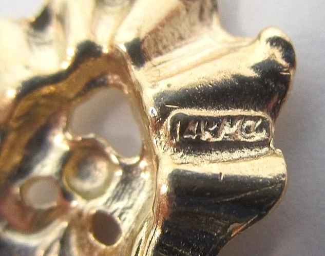 Colgante Happy Clown vintage de oro amarillo de 14k Foto 3 de 4