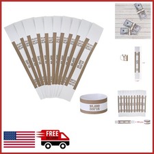 Self-Adhesive Bill Wrappers Currency Straps Brown 5000 for Fast Billing