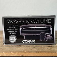 Conair Hot Rollers Long, Medium, Short Hair, 12 Jumbo 1  " with 12 Clips, Black