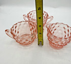 Set of 3 Vintage Pink Depression Glass Sugar and Creamer Bowls — photo 3