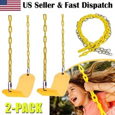 2-Pack Heavy Duty Swing Seat Set Accessories with Screw Lock Snap Hooks Yellow