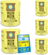 5 Pack 90673 Bags for Shop Vac 15-22 Gallon Wet/Dry Vacs, Part # 90673 9067300,