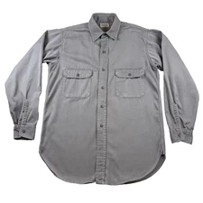 Vintage Hercules Luster Chino Shirt Mens Small Army Twill Sears Workwear USA 50s