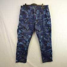 Hood Motorcycle Denim Jeans Mens 36 Waist British Built Blue Camo Biker