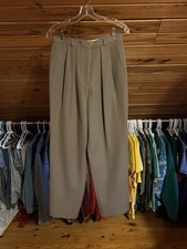 Vintage Giorgio Armani Women  s Wool Pants Taupe Pleated Italy Size 44 italian 8