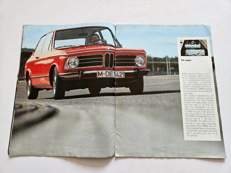 BMW 1600 1800 2000 TII TOURING FOLLETO DE VENTAS 1971 1972 Foto 4 de 4