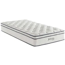 Modway Jenna 10" Modern Innerspring and Foam Twin Mattress in White