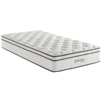 Modway Jenna 10'' Modern Innerspring and Foam Twin Mattress in White