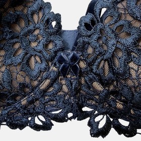 Dita Von Teese Dahlia Balconette Cage Bra Navy Nude 32DD