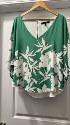 NWOT White House Black Market (WHBM) Kimono Sleeve Green Blouse, Size XL