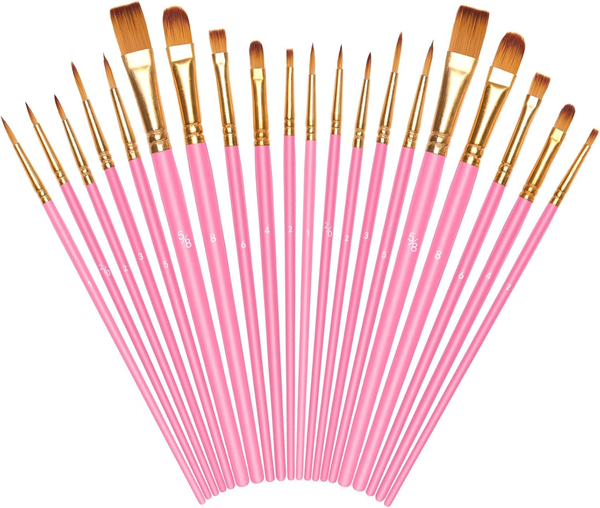20 StüCk Pinselset, Nylon Pinsel, KüNstlerpinsel, Hochwertige Pinsel Mit Kunstst-image