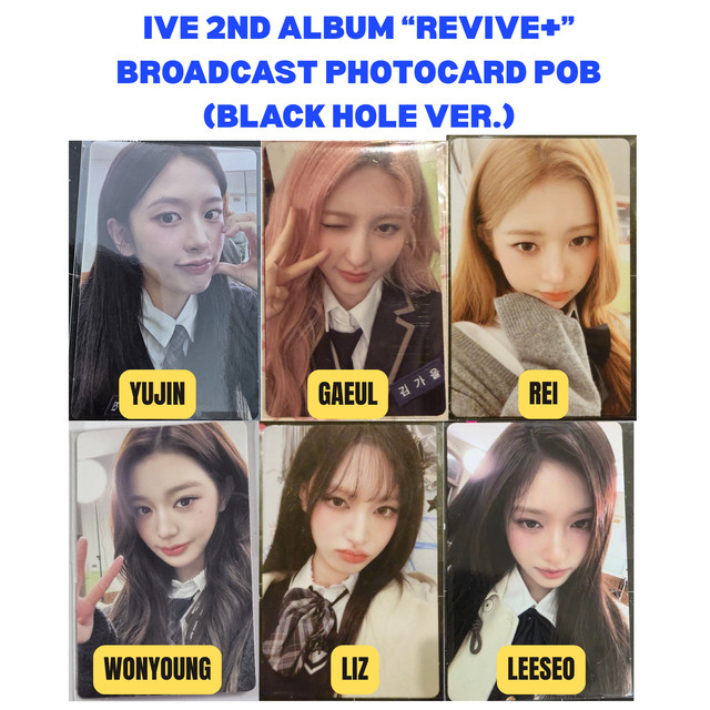 IVE 2ND ALBUM "REVIVE+" BROADCAST GONGBANG SANOK PHOTOCARD POB (BLACK HOLE VER.)