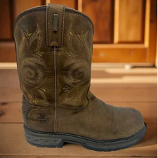 Georgia Boot Men's Size 12 Waterproof Western Work Boots Round Toe Pull On