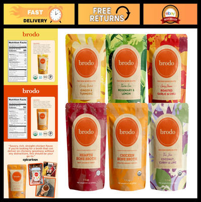 Variety Pack Bone Broth - Chicken, Hearth, Deeply Rooted, Spicy Nonna, Tom Yum,
