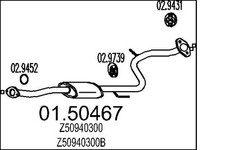 MTS 01.50467 Centre Muffler for MAZDA