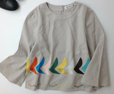 mina perhonen bird 25th Anniversary Reissue Design Linen Cotton Shirt Size36