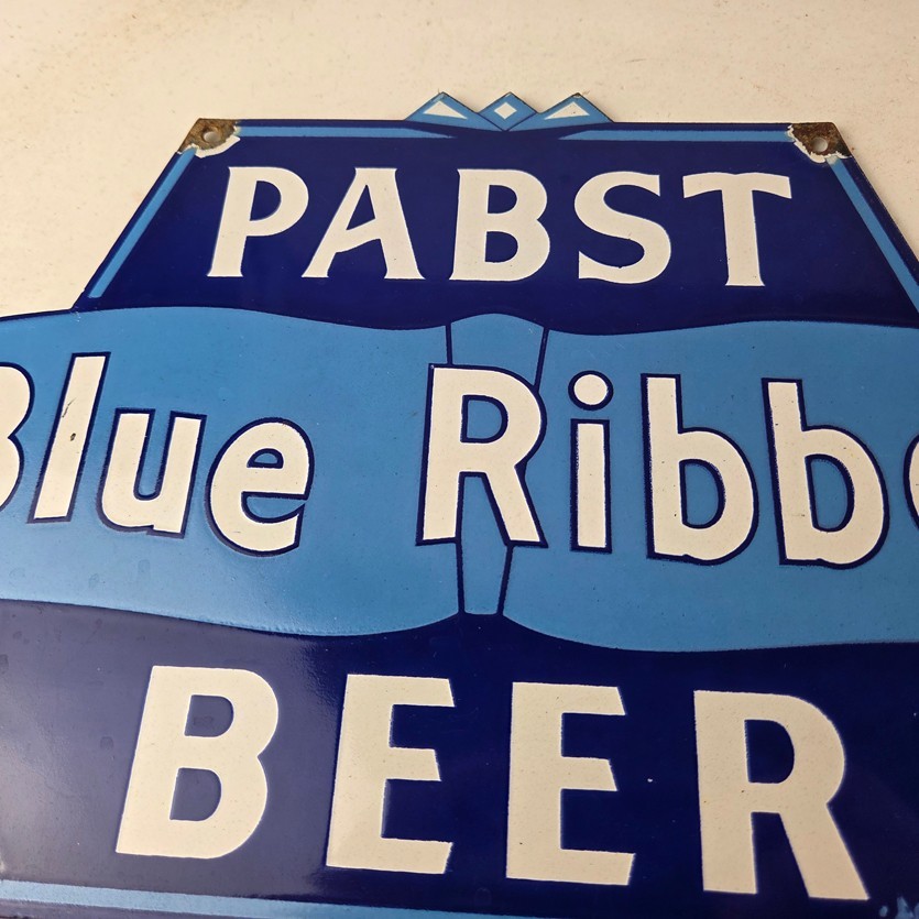 Vintage Pabst Beer Sign - Adult Beverage Blue Ribbon Gas Station