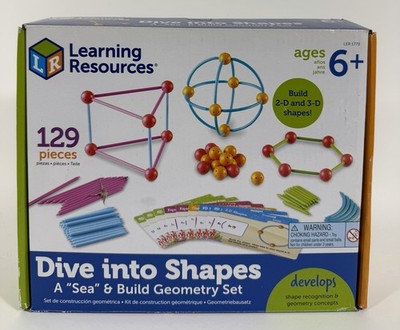 Learning Resources Dive Into Shapes A ''Sea'' & Build Geometry Set, Sealed,  NEW