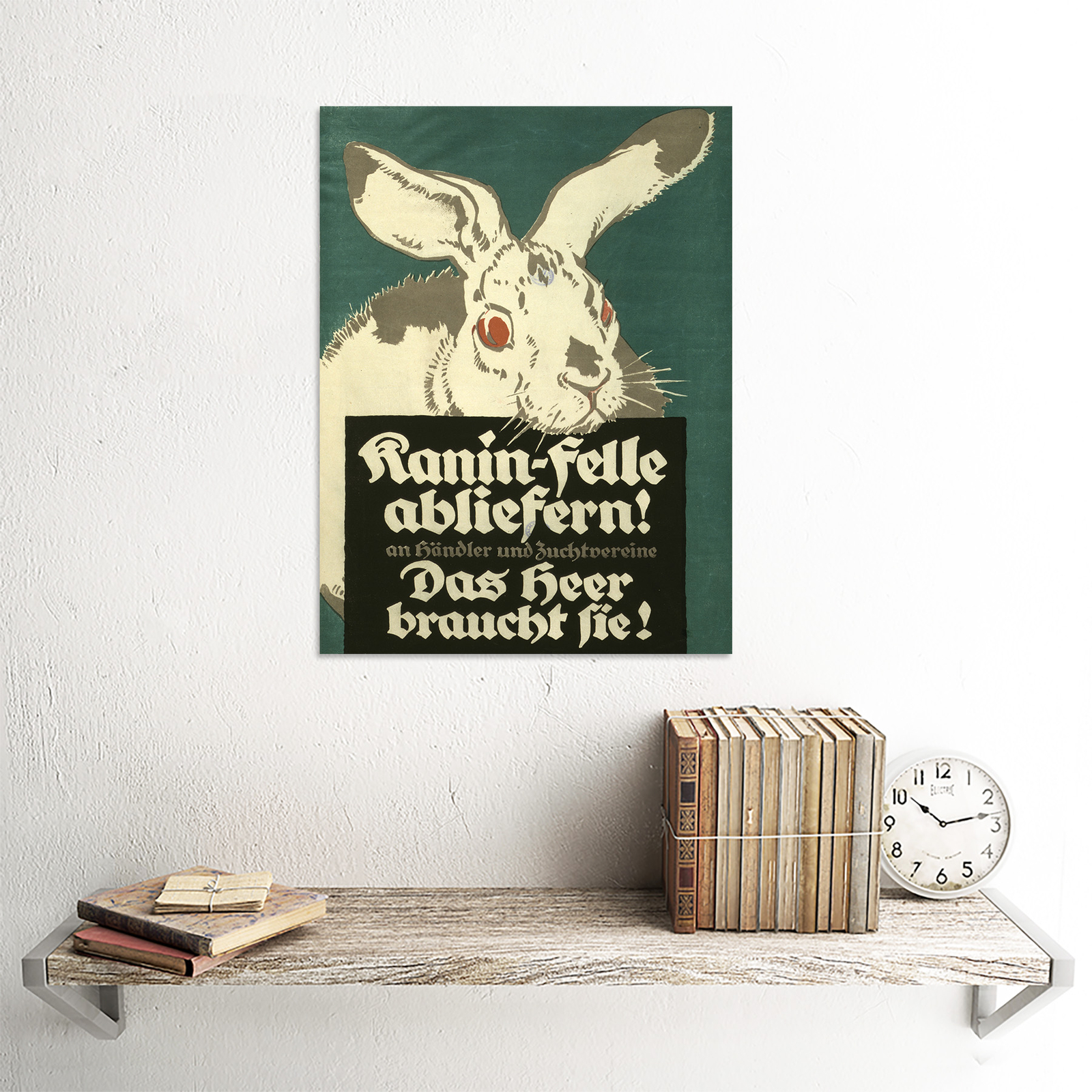 PROPAGANDA WAR WWI GERMANY RABBIT PELT FUR SOLDIER CLOTHING ARMY POSTER ...