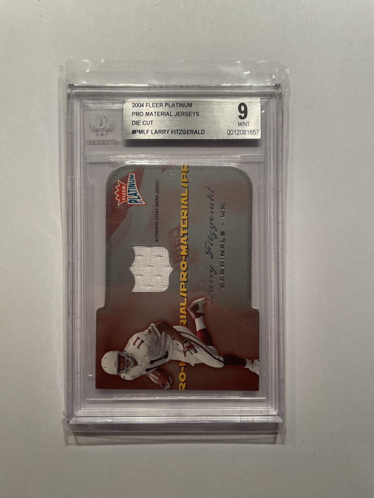 Larry Fitzgerald Fleer Platinum Pro Material #PMLF Autograph-Die-Cut