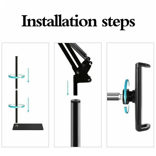 Adjustable Hands Free Floor Stand Holder For Tablet Smart Phone up to 12.9 inch - Picture 5 of 12