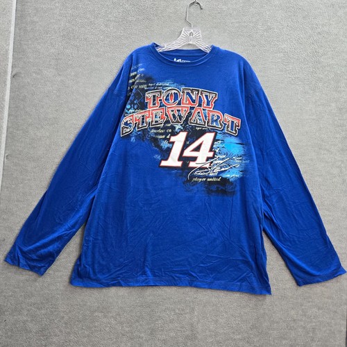 Tony Stewart Men Shirt 2XL Blue Nascar Chase Graphic Short Sleeve Crew Neck Tee