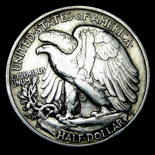 1938-D Walking Liberty Half Dollar Silber ---- Atemberaubende Details Münze ---- #854K - Bild 2 von 2