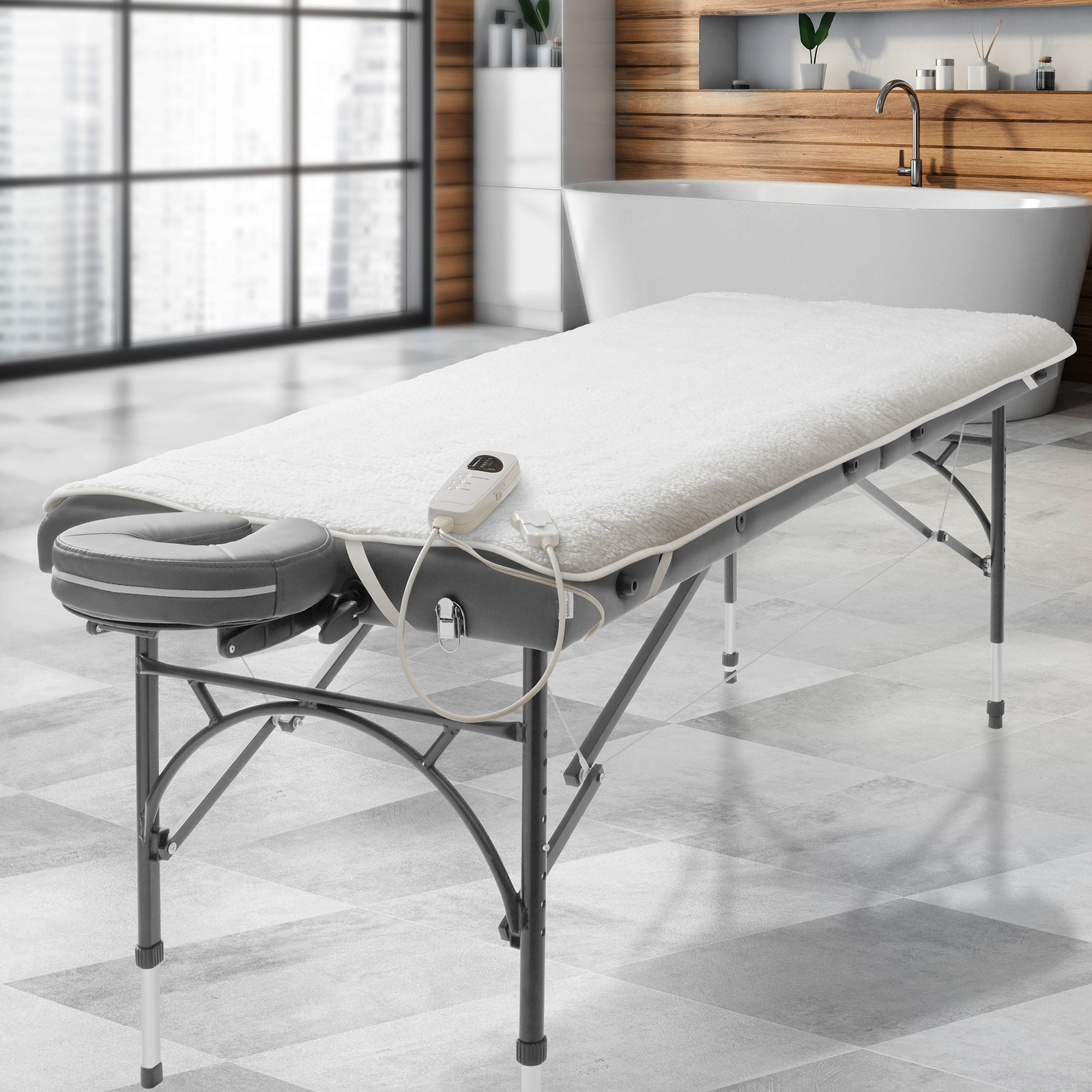 Massage Table Warmer, 72" x 30" Fleece Spa Heating Pad with 5 Heat Settings