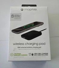 NEW OEM Black Mophie 15W Universal USB-C Wireless Charging Pad  in Retail Pkg