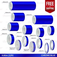 CHROME BLUE Roll PIN STRIPE Car Striping Line TAPE Decal Adhesive Vinyl Sticker