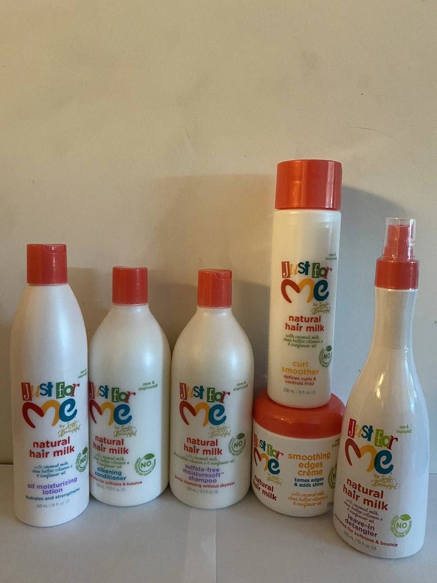 Just for Me Natural Hair Milk 6pcs Set Shampoo conditioner lotion Curl Smoothe