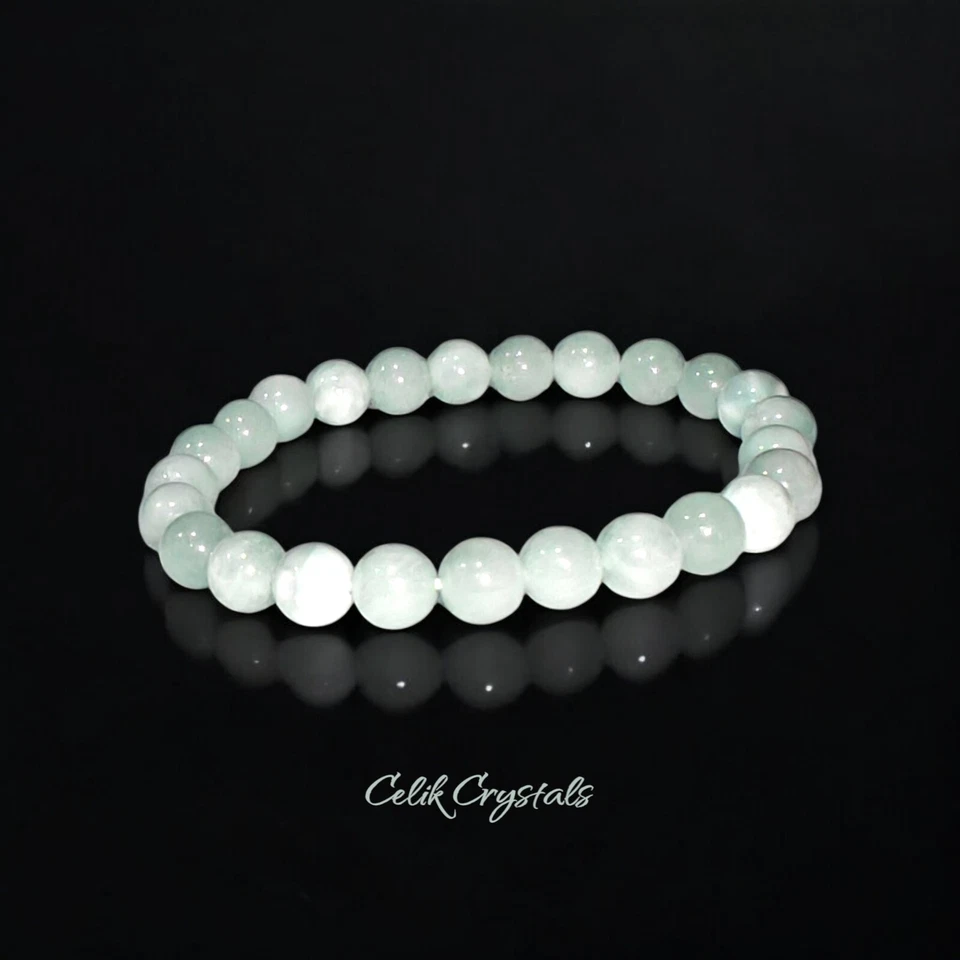 Larimar Bracelet Natural Stones 8mm Stretches Unisex Healing Bracelet - Image 3 of 4