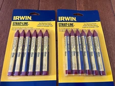Irwin Red Strait Line Wax Based Lumber Marking Crayon 4-1/2" (Pack of 12)