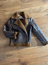 Top Man Faux Leather Aviator Style Jacket Medium 