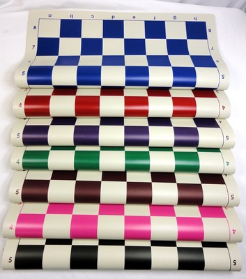 10 PACK - VINYL ROLL UP CHESS BOARDS - STANDARD TOURNAMENT SIZE - 2 1/4'' SQUARES