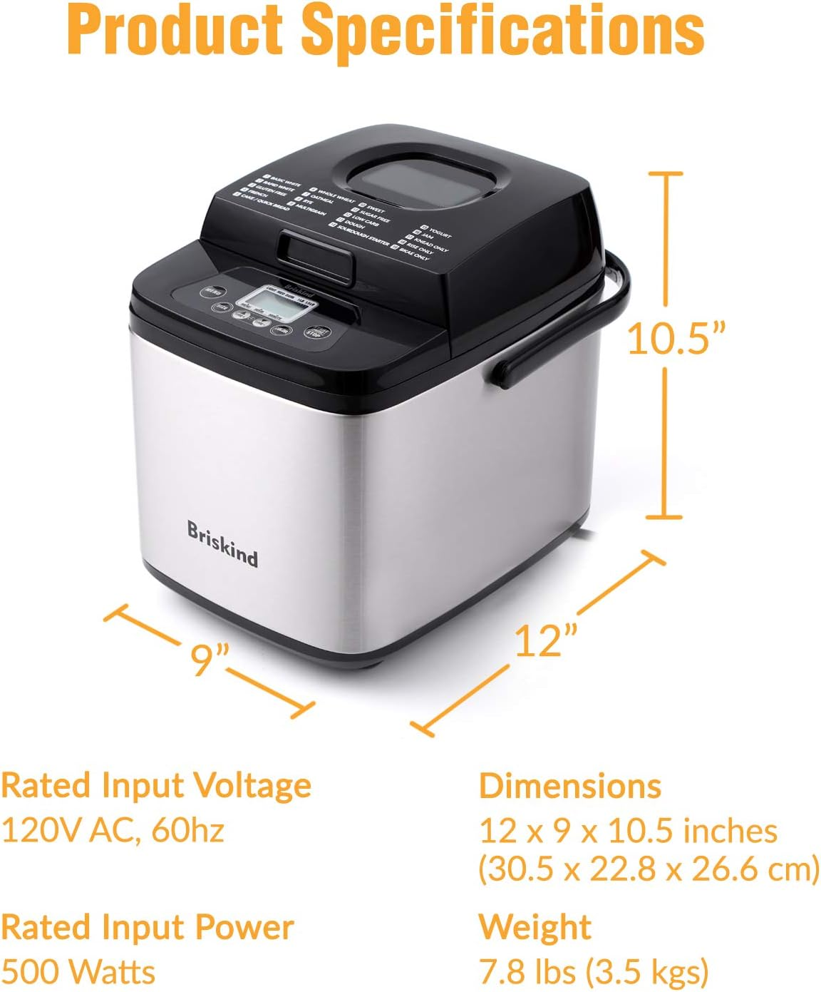 19-In-1 Compact Bread Maker Machine, 1.5 Lb / 1 Lb Loaf Small ...
