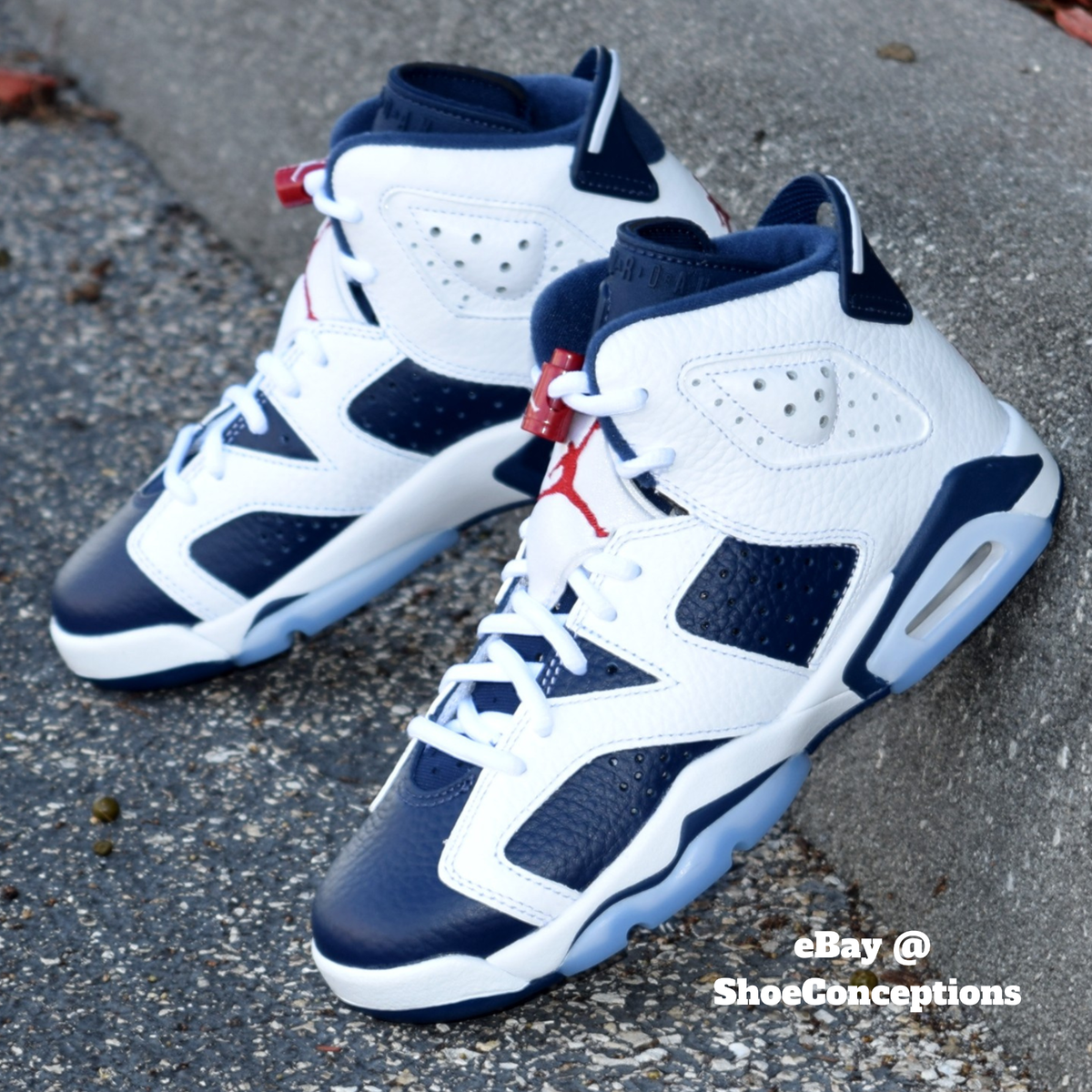 Nike Air Jordan 6 Retro (GS) Shoes White Midnight Navy Nike Air Jordan 6 Retro (GS) Shoes White Midnight Navy