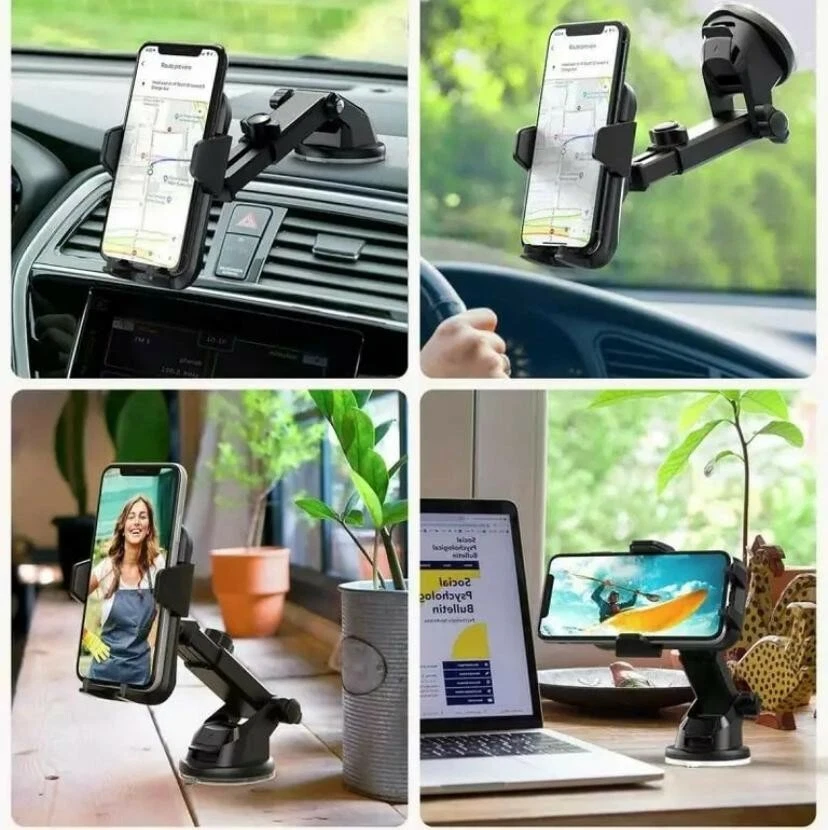 2021 Version Car Phone Mount Holder Adjustable Long Neck One Touch for Windshiel - Image 2 of 4