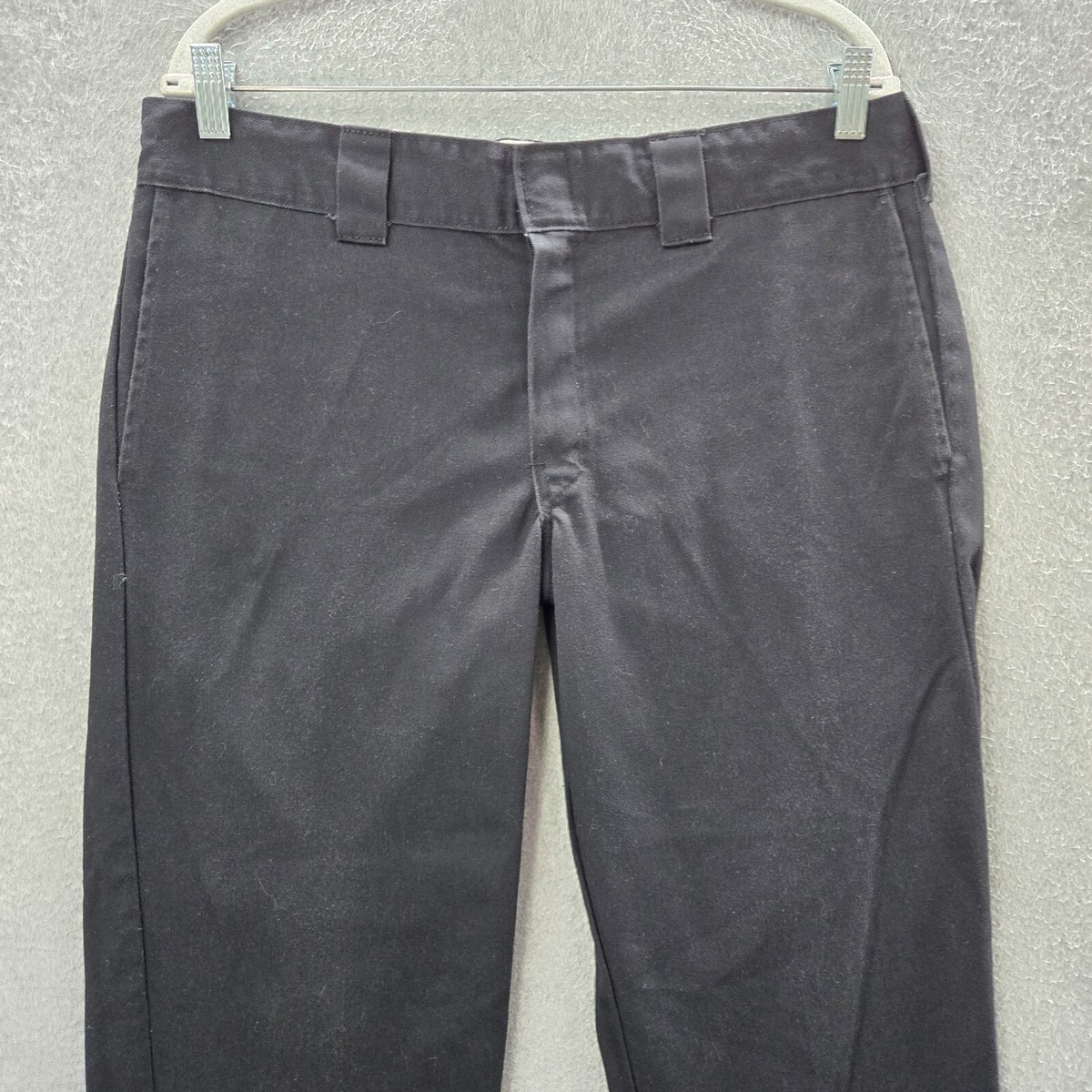 Dickies Men Pants 34x32 Black Chino Slim Fit Straight Leg