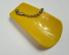 Vtg Yellow Shoehorn Key Chain Ring Fob Collectible Novelty Souvenir