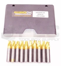 10 NEW ALLIANCE CNC 34525050-45-M 4299-02 MILL SINGLE END CARB 7.5MM 4 FLU