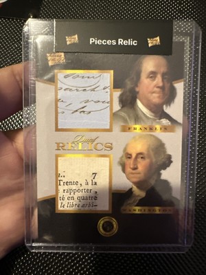 2023 Pieces of the Past Dual Relics B. Franklin/G. Washington Hand Written 