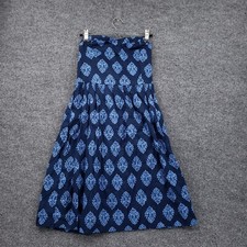 Old Navy Dress Womens 2 Blue Sundress Printed Strapless Smocked Lined Cotton