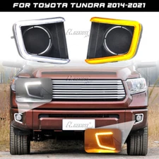 DRL LED Daytime Running Light Driving w/Turn Signal For Toyota Tundra 2014-2021