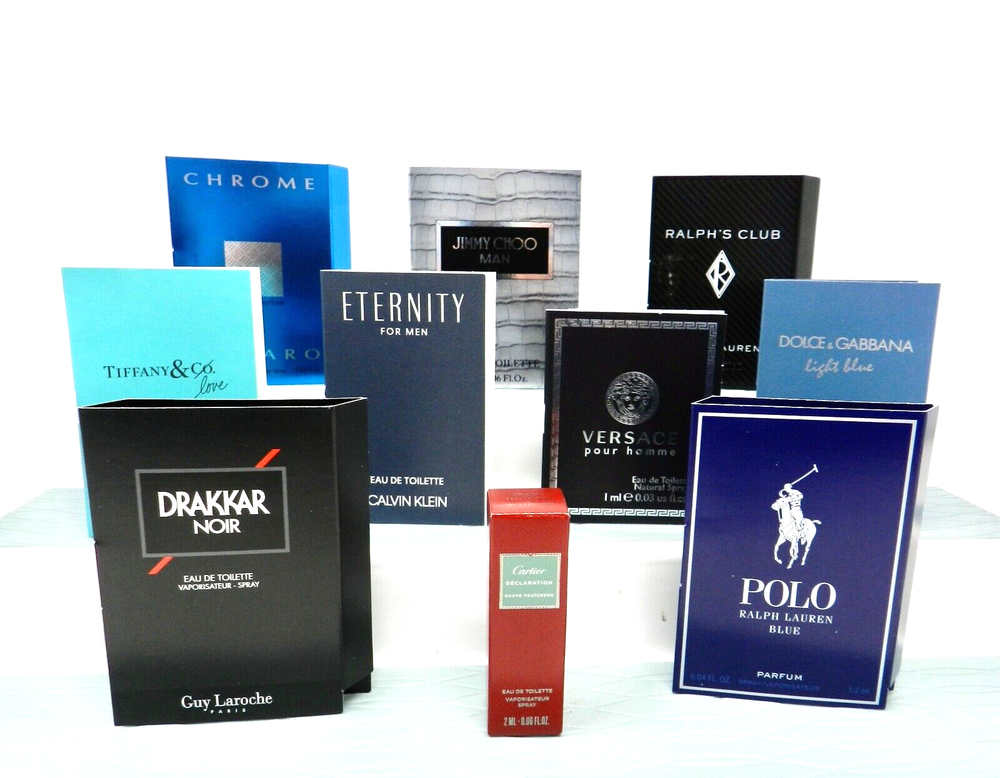 Men's Set of 10 Cologne Samples Polo Jimmy Choo Dolce Gabbana Versace Azzaro H