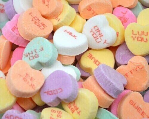 Valentine's Tiny Conversation Hearts - BULK CANDY- 1/2 LB - Picture 1 of 2