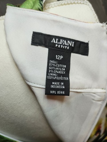 Alfani Sz 12P Floral Sleeveless Dress Beaded Cleopatra Neckline Multi-Color - Picture 8 of 8